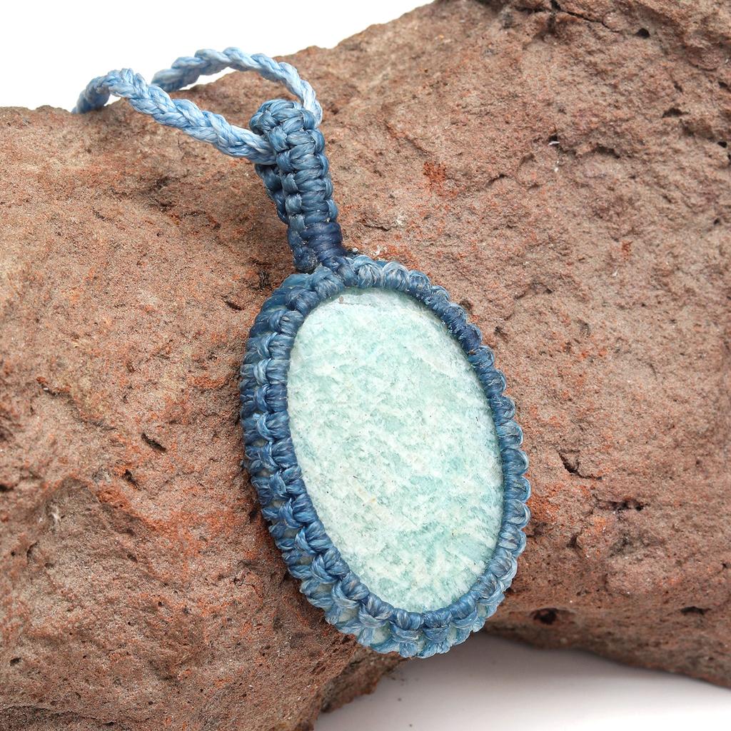 Amazonite Necklace Jewelry Choker Collier Necklace Woman Collar Macrame