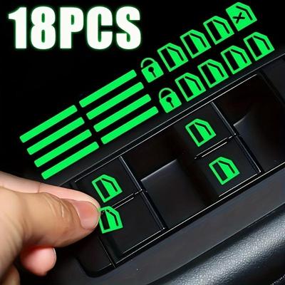 Adesivi Pulsanti Finestrino Auto Impermeabili Adesivi Luminescenti al Buio per Facile Identificazione e Migliorata Sicurezza Personalità