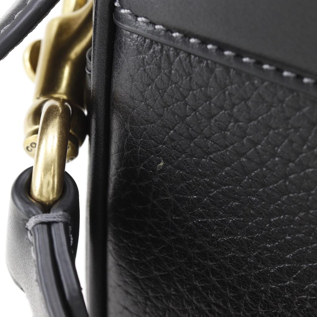 Coach Camera Bag Shoulder Bag CC386 Black Leather Women Used