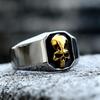 Beier Punk Skull Style Men's Stainless Steel Titanium Ring