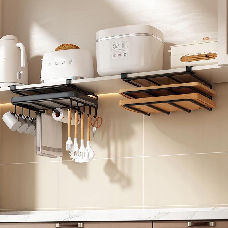 Stand Shelf For Cutting Boards Hanging Metal Black For Kitchen