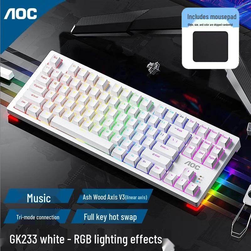 

AOC GK233 Tri-Mode Hot-Swappable 87-Key Mechanical Keyboard