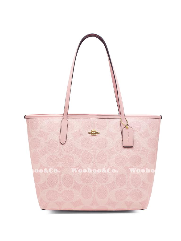 Coach City Artificial Leather Shoulder Bag Large Womens Rouge Pink