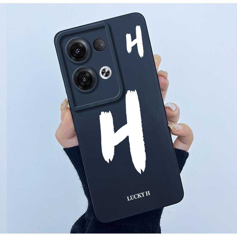 For OPPO Reno 8 Pro 5G Reno8 Reno8 Pro Plus Shockproof Phone Case Lucky Initial Letter Casing Silicone Soft Matte Back Cover