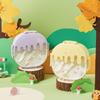 Bento Lunch Box for Kids Adults 3 Compartment Plastic Cute Ice Cream Lunch Snack Containers with