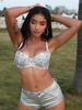 Rose Beauty A  Rave Festival Sparkling Rhinestone Decor Backless Adjustable Strap Bustier Corset Clubwear Super Crop Cami Top