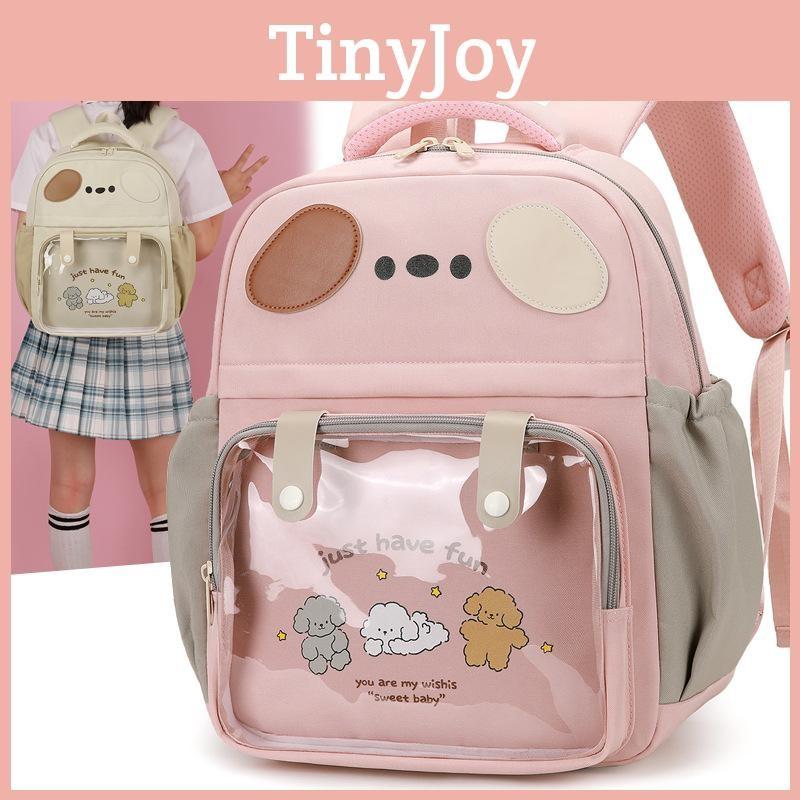 Cartoon Puppy Letter Kids Clear Backpack Cute Animal Design Toddler School Bag