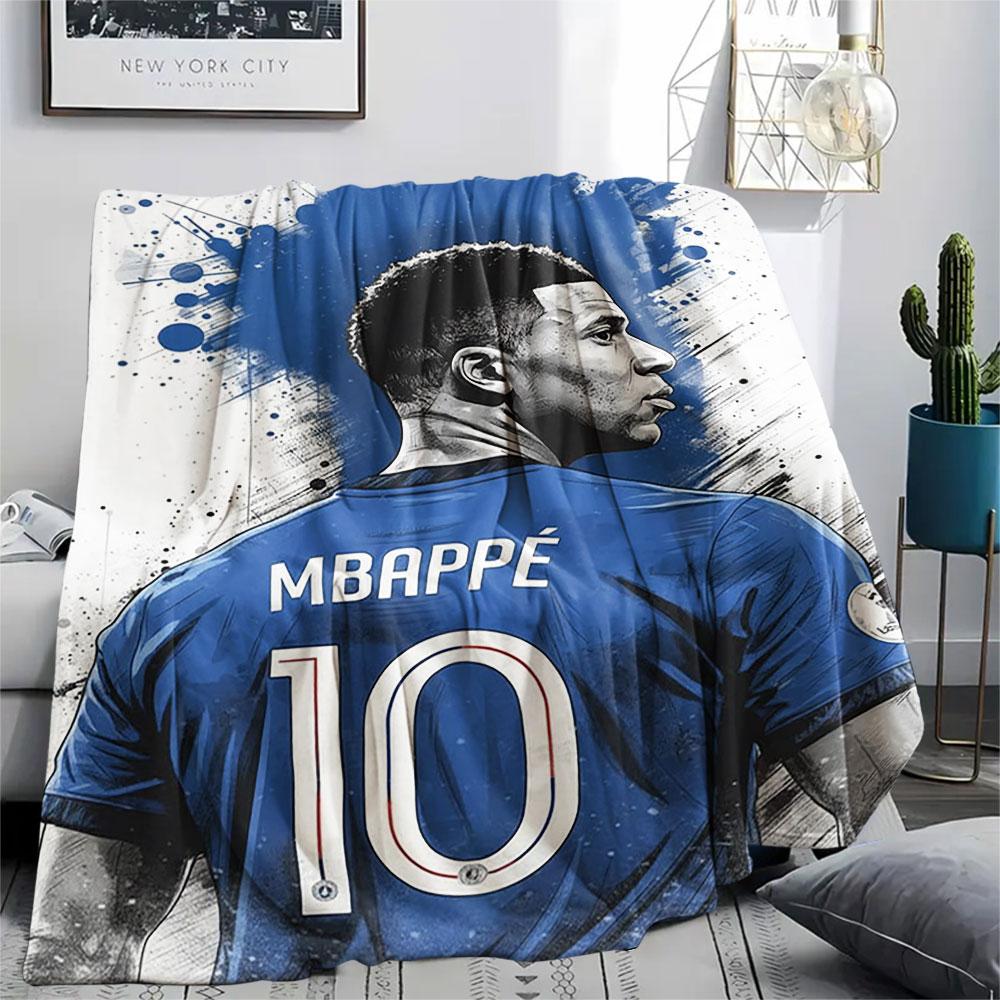 1 Stück Kylian Mbappe Muster Flanelldecke Geeignet für Alle Jahreszeiten für Heimdekoration Wärme und Komfort Geschenke Feiertagsgeschenk