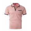 Men's New Summer Pocket Splicing Polo Set Simple Lapel Daily Casual Outfit