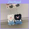 Plush Angry Cat Keychain With Denim Overalls For Anime Collectors And Gift Givers
