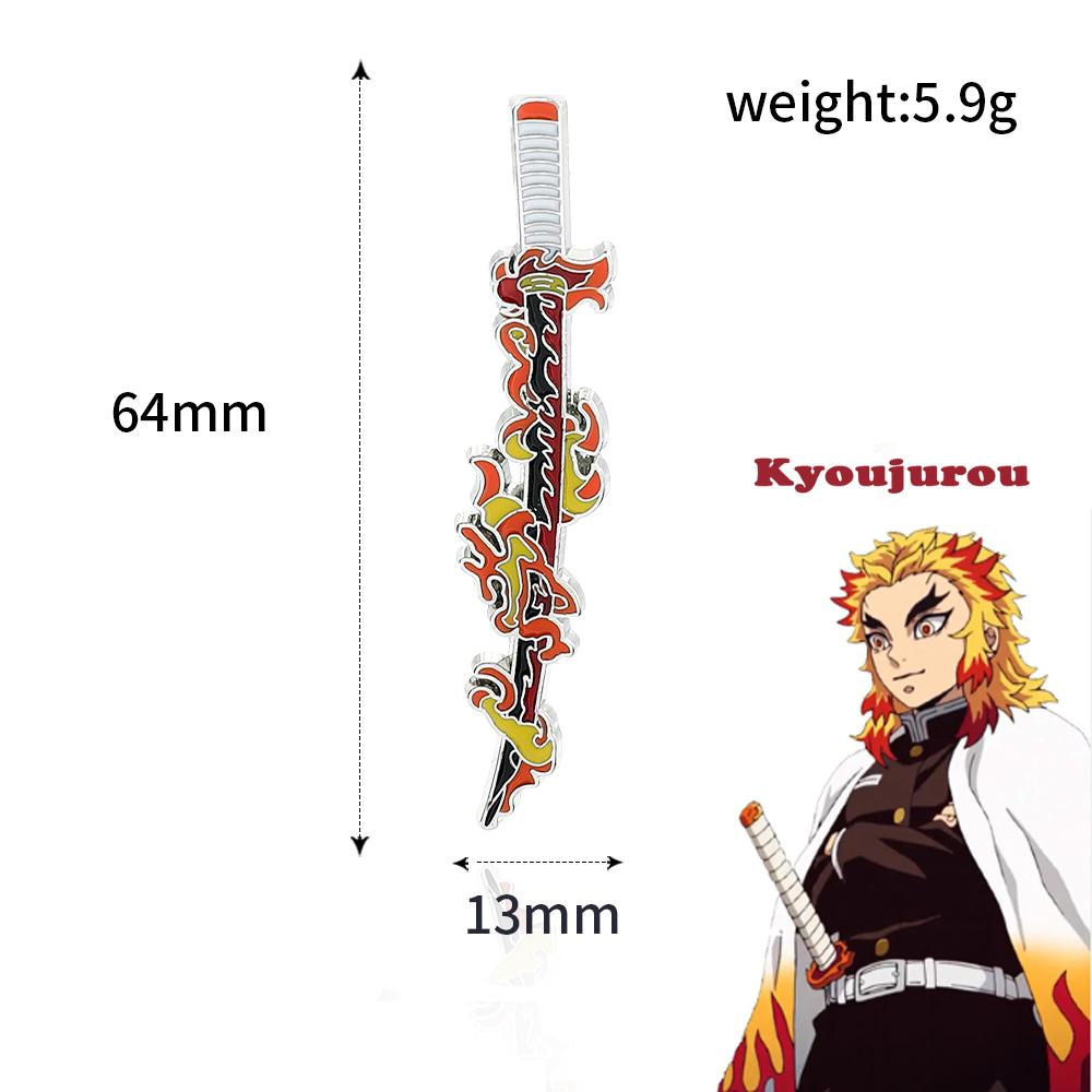 Anime Demon Slayer Kimetsu No Yaiba Sword Brooch Pins Tomioka Giyuu Kochou Shinobu Weapon Brooch Cosplay Jewelry Accessories