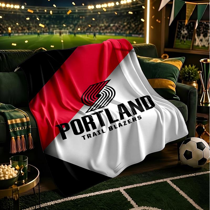 Trail Blazers Logo Blanket Lightweight Flannel Bedding Blanket Perfect for Travel, Camping, Living Rooms, Offices, Sofas, Fan Christmas Gift