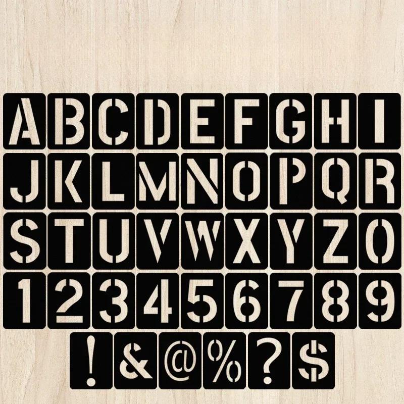 42Pcs/Set DIY Craft Alphabet Stencil Reusable Embossing Template Alphabet Stencil Numbers and Letters Symbol School Supplies