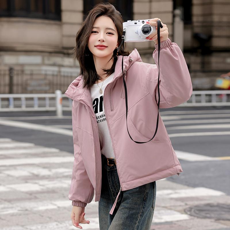 Autumn Winter Thicken Warm Parka Women Casual Sweety Solid Color Big Pocket Loose Hooded Coat Jackets Outwear