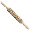 Christmas Decoration Baking Pastry Tool New Year Dough Stick Embossing Roll Pin Laser Wooden Christmas Rolling Pin