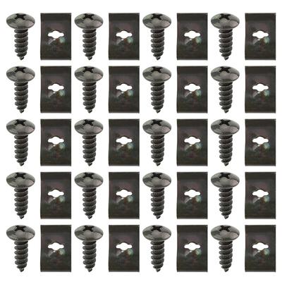 20Pcs Auto Interior Trim Panel Fastener Fitner com Parafuso Fixo Clipes de Fixação Parafuso de Rosca Parafuso U Clipes para Carro Para-choque Fender