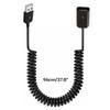 USB 2.0 Male To Female Coiled Adapter Cable 1M/3.2Ft Spring Telescopic Extension Wire Cord for Charging