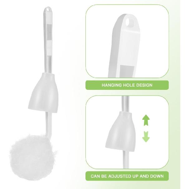 5Pcs Soft Toilet Bowl Brush, White, Polypropylene
