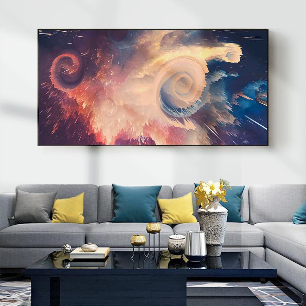 Nordic Abstract Graffiti Aurora Art Poster Splash Ink Oil Painting Living Room Office Corridor Home Decoration Murals No Frame