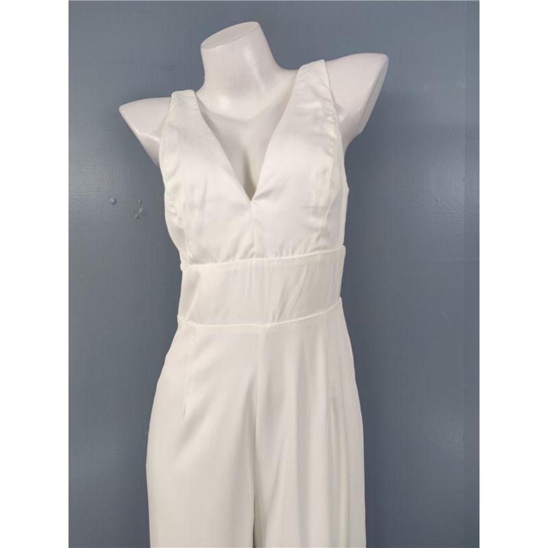 Export Lu's Smooth Fabric High Quality V Neck Open Back Elegant Adult Lady Like Woman Waist-Tight Slimming and Fashionable Stylish Jumpsuit