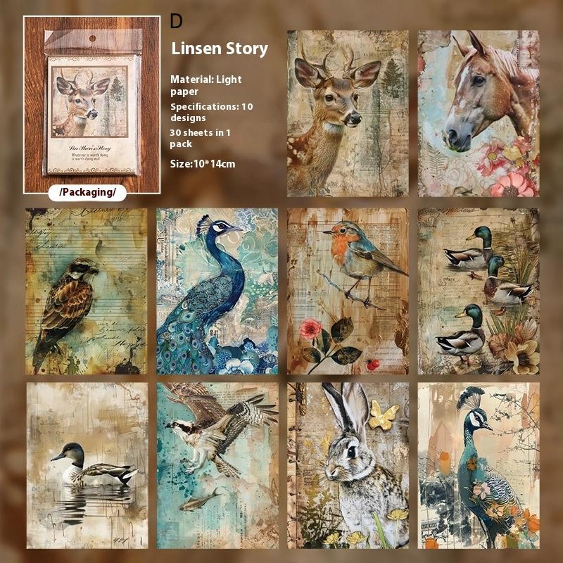 

30 шт./набор Винтажные открытки с цветами и птицами Фоновая бумага Открытки для DIY Сувенирные открытки