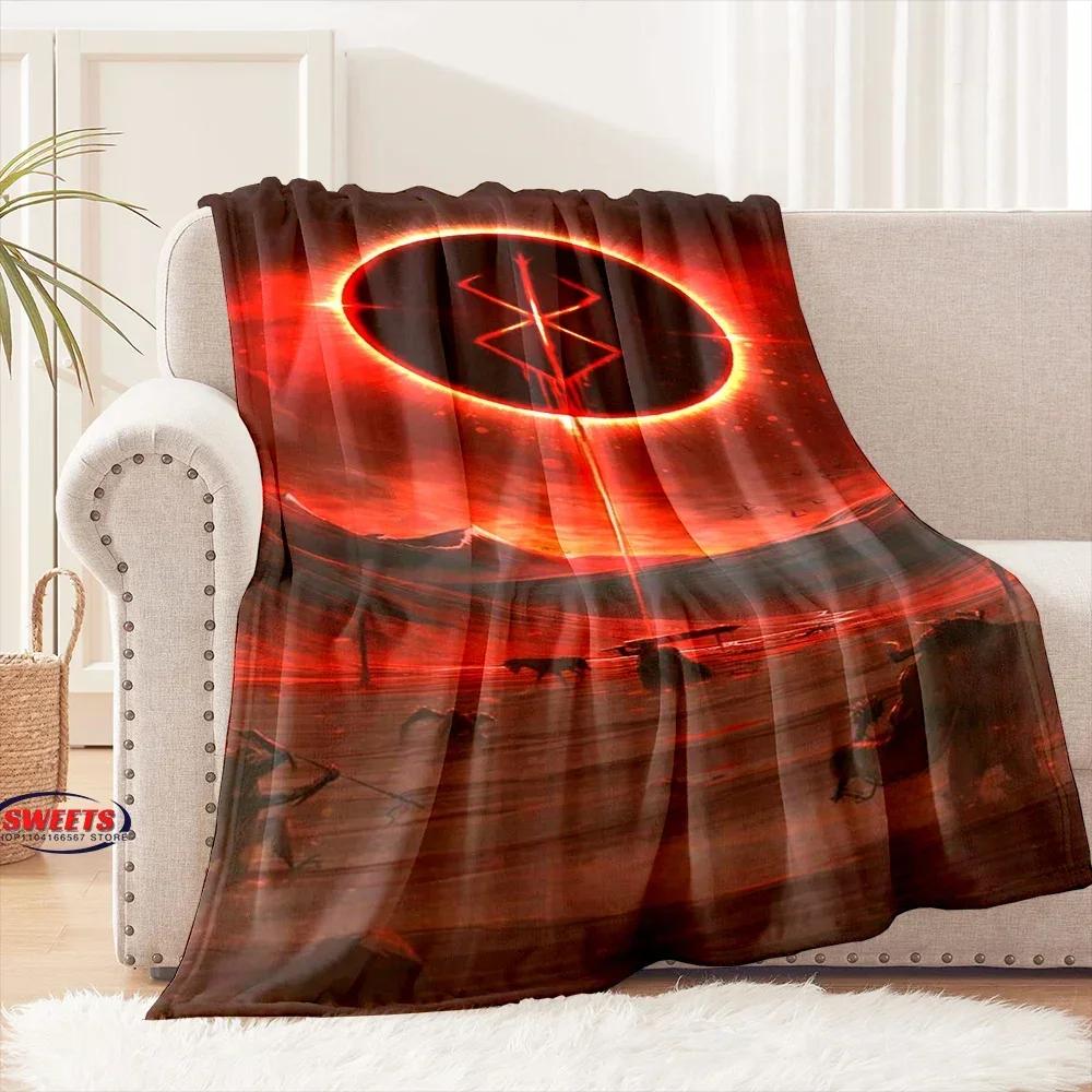 3D Classic Berserk Soft Flannel Blanket for Bed Bedroom Sofa Picnic Warm Throw for Outdoor Leisure Nap Trip Gift