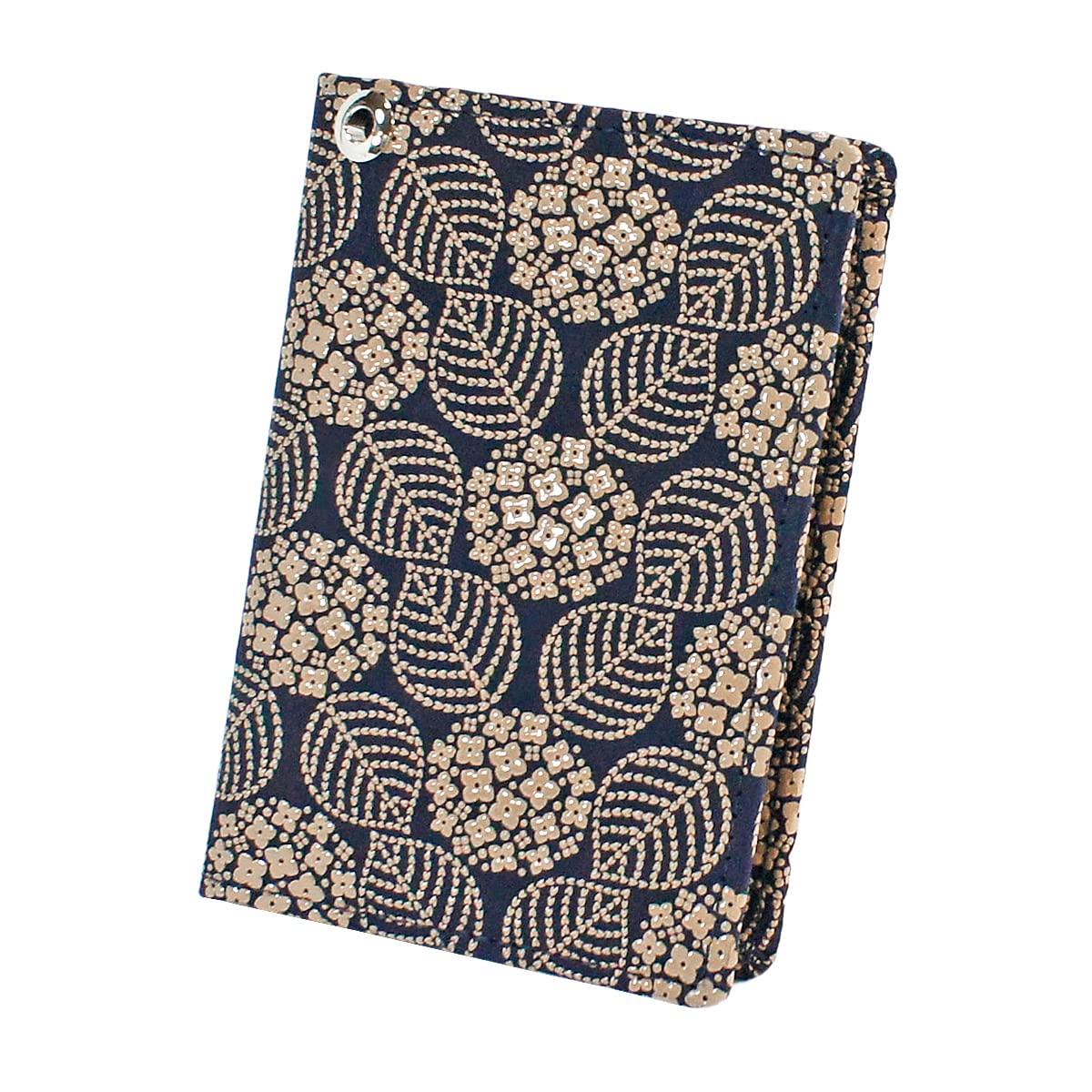 

Inden Pass Case with Pass G Thin Deerskin Navy Blue x White Lacquer Hydrangea Pattern [Indenya] 2527-14-174