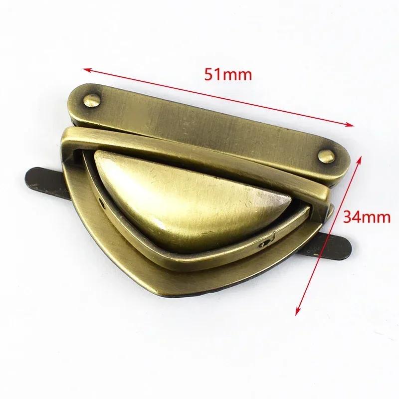 2/4Pcs Meetee Metal Lock Buckle Handbag Purse Brass Buckles Closure Spring Locks Rotating Clasp DIY Leather Crafts Accessories