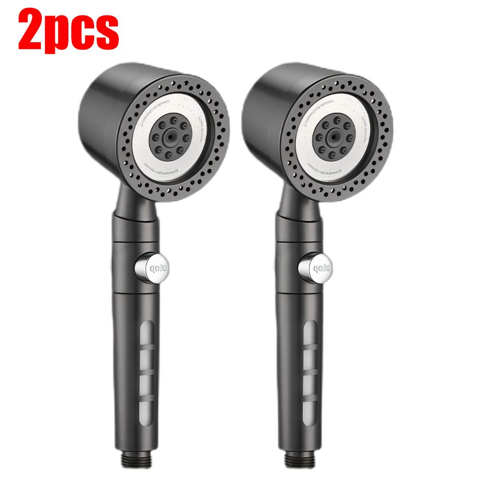 6 Modes High Pressure Shower Head ABS Water Saving Filter Showerhead Fall Resistance Bath Shower Nozzle Set with Stop Button