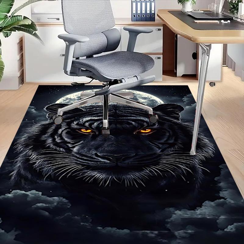 1 Stück Tiger Mond Teppich Anti-Rutsch Polyester Bodenmatte für Büro, Schlafzimmer