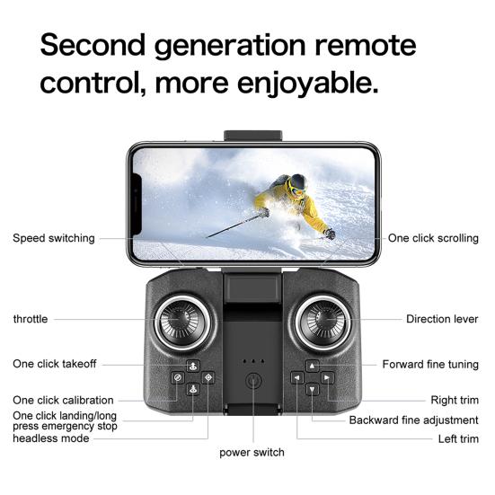 Remote Control Drone with 4K Dual Cameras Obstacle Avoidance Optical Flow Positioning Headless Kids Adults Beginner Foldable 2.4GHz RC Quadcopter Toy