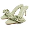 ZARA Fashionable Comfortable Floral Decorated High Heel Slide Sandals Women sandals Green 11310610069