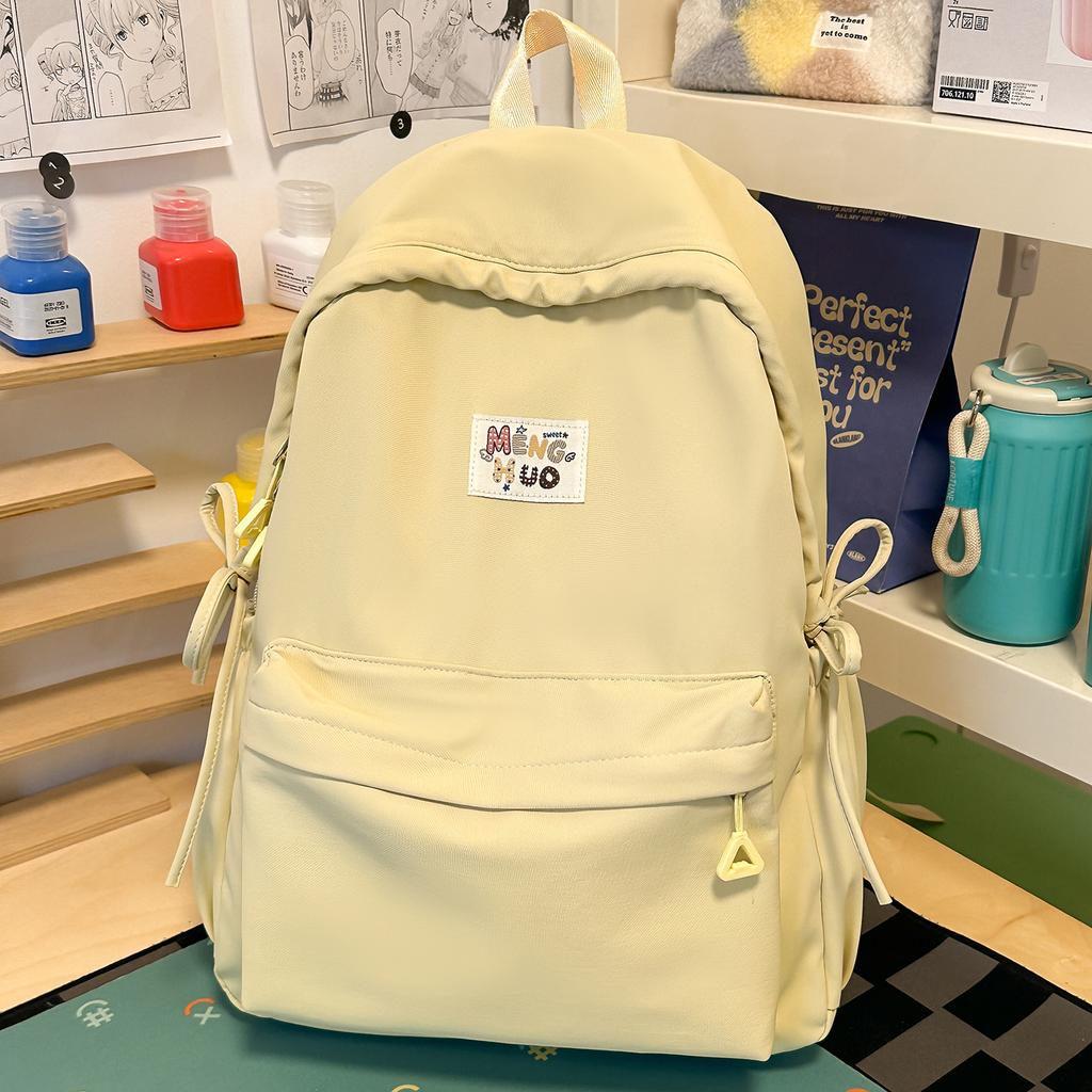 Schoolbag soft solid color soft waxy student small schoolbag girl daily class weekend girlfriend travel backpack