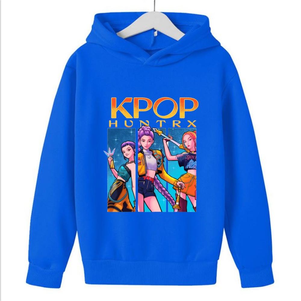 KPop Demon Girls Fashion Casual Sweatshirt Movie New Kids K-Pop Demon Hunters Hooded Tops Toddler Girl Clothes Hunters Hoodie