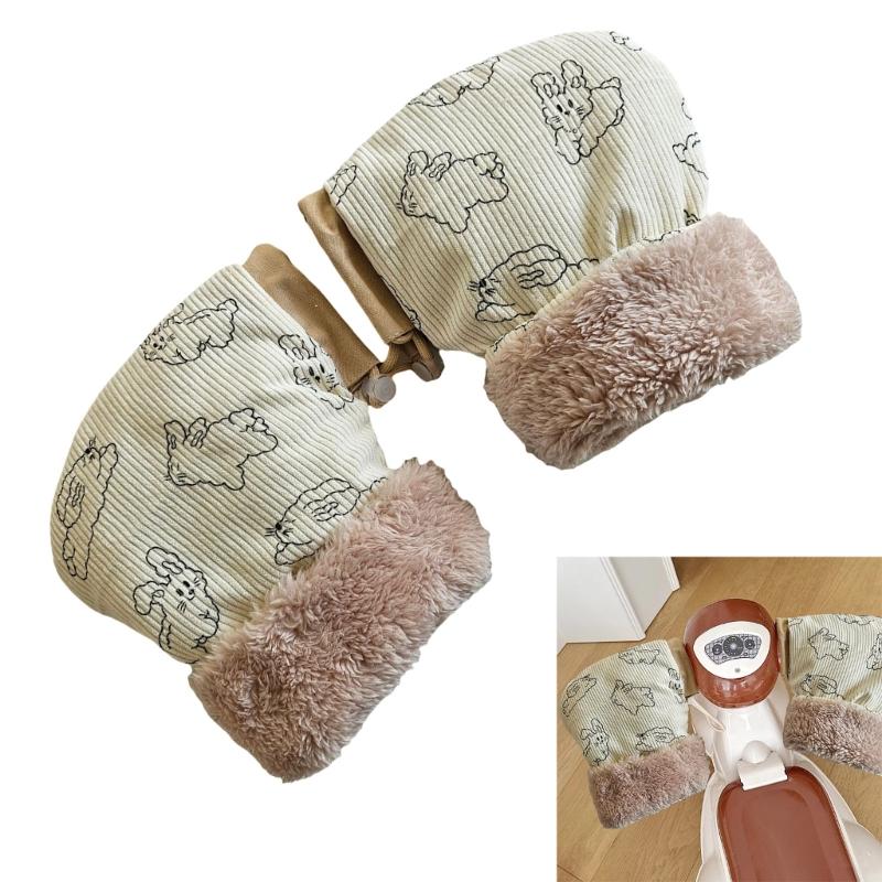 1pair Thickened Warmth Gloves Protective Hand Gear Motorcycle Ride Gym Gloves for Daily Winter Wear