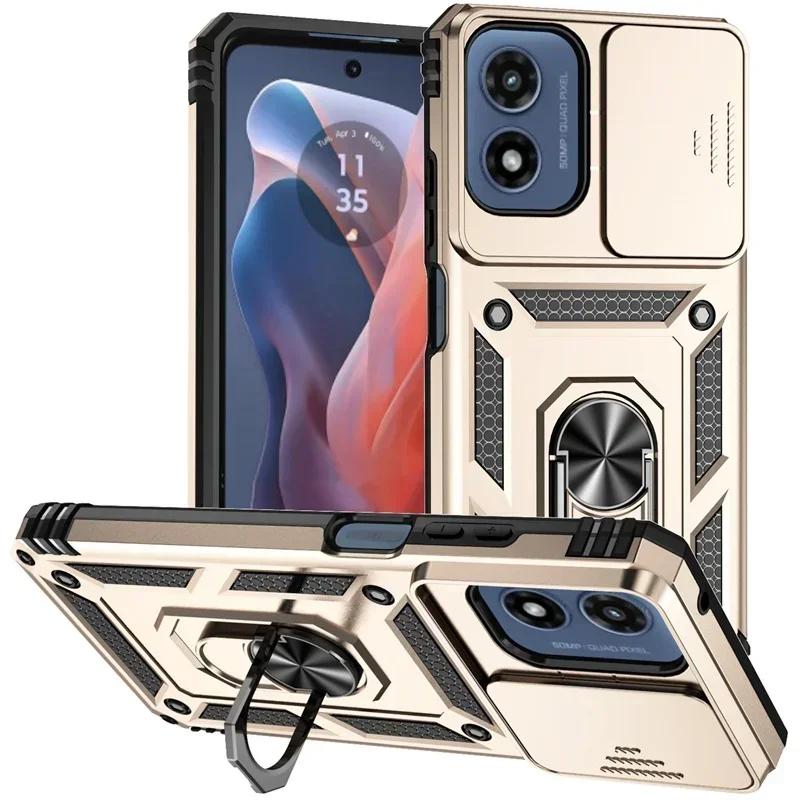 Armor Shockproof Case for Motorola edge 2024 G PLAY G STYLUS G POWER 4G 5G 2024 2023 2022 Cover Ring Holder Slide Protect Cover