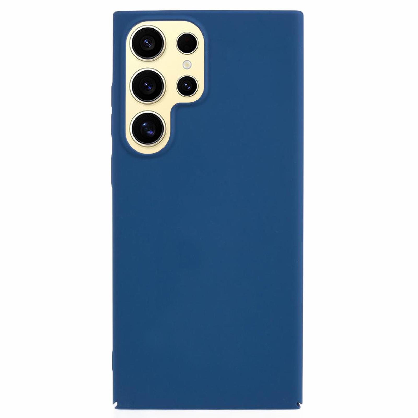 

For Samsung Galaxy S23 Ultra Phone Case Skin-Touch Rubberized PC Anti-Fingerprint Cover Blue