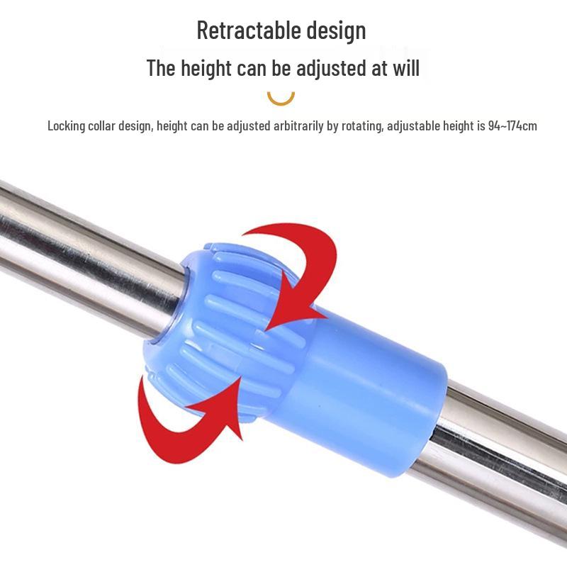Stainless Steel Retractable Medical IV Drip Stand with ABS Multi-Material