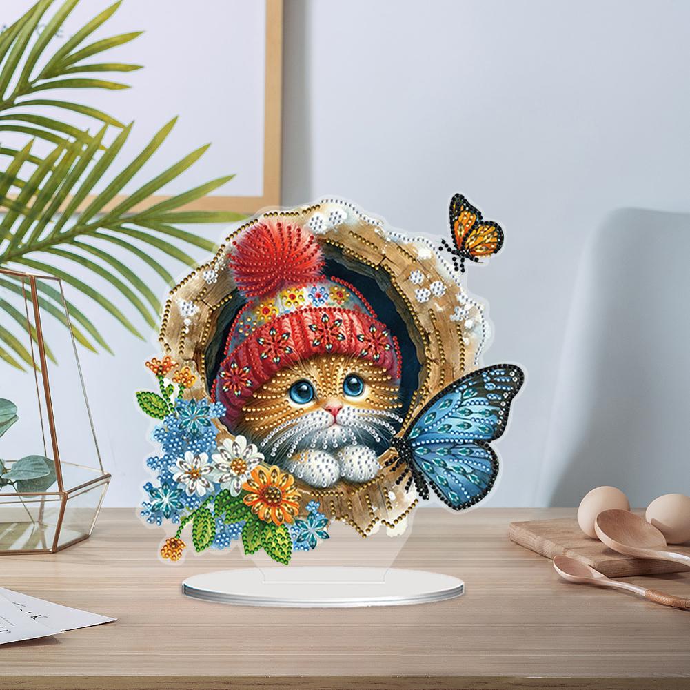 2D Flat Print DIY Table Top Diamond Painting Ornament Kits Double-Sided Diamond Painting Desktop Ornaments Kit Home Table Decor