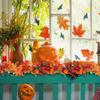 CQURE 10 Pack Fall Leaf Garland, Hanging Vines Garland Artificial Fall Maple LeavesThanksgiving Decor for Home Wedding Fireplace Party