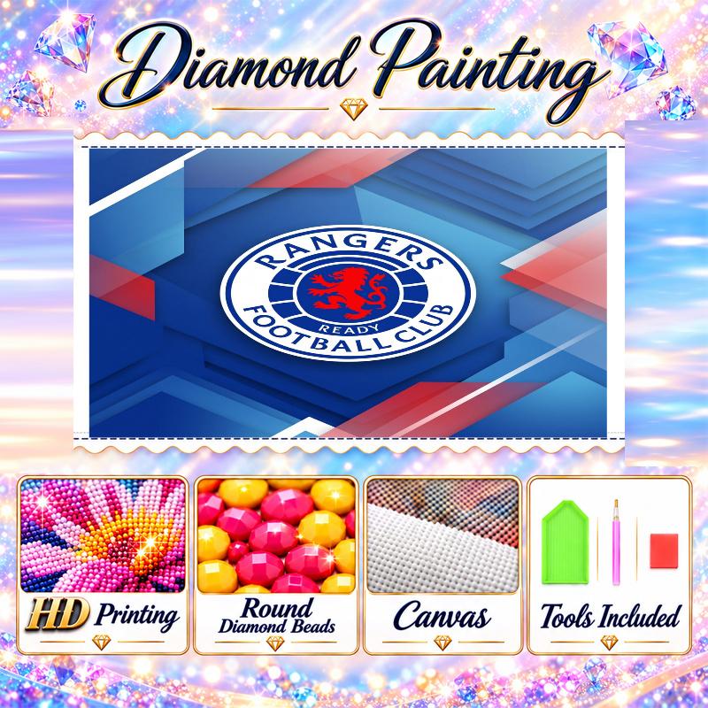 Rangers FC Diamond Painting Kit 5D Full Drill DIY Diamond Mosaic Wall Art Home Decor