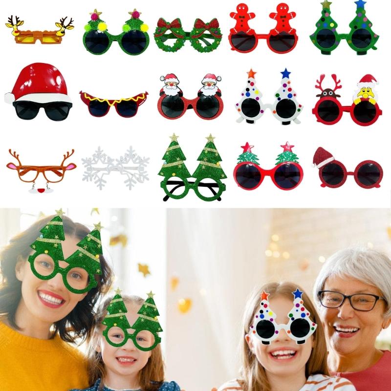 Creative Santa Beard Spectacles Glasses Frame for Christmas Celebration and Themed Event Cartoon Eyeglasses Eyewear