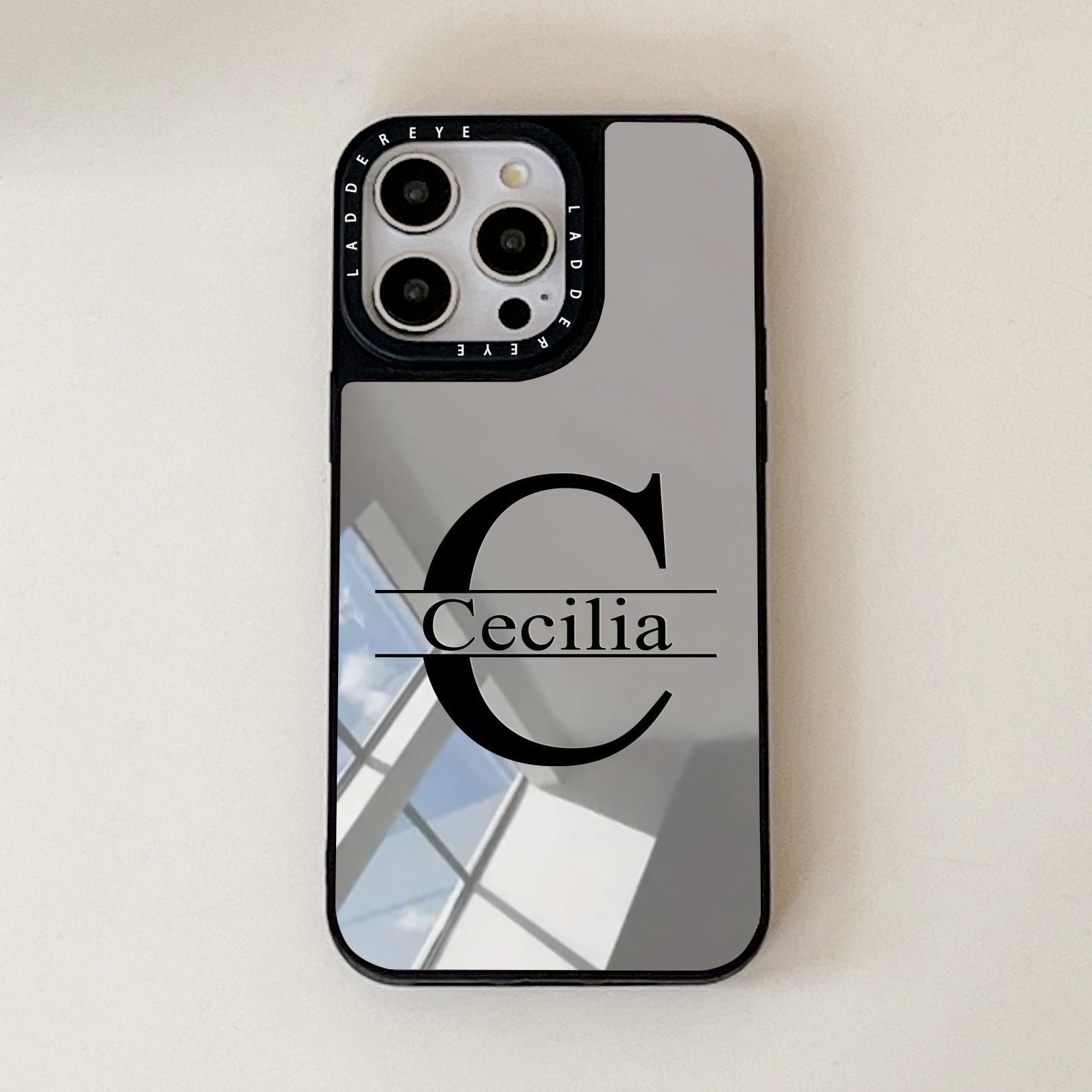 

Personalized Custom Rose Name Case for iPhone 16 15 14 13 12 11 Pro Max Plating Mirror Face Makeup Mirror DIY Name Gifts iPhone 16