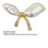 Women Brooch Imitation Pearls Bow Shape Anti-Wear Lapel Pin Scarves Shawls Bags Badge Fashion
