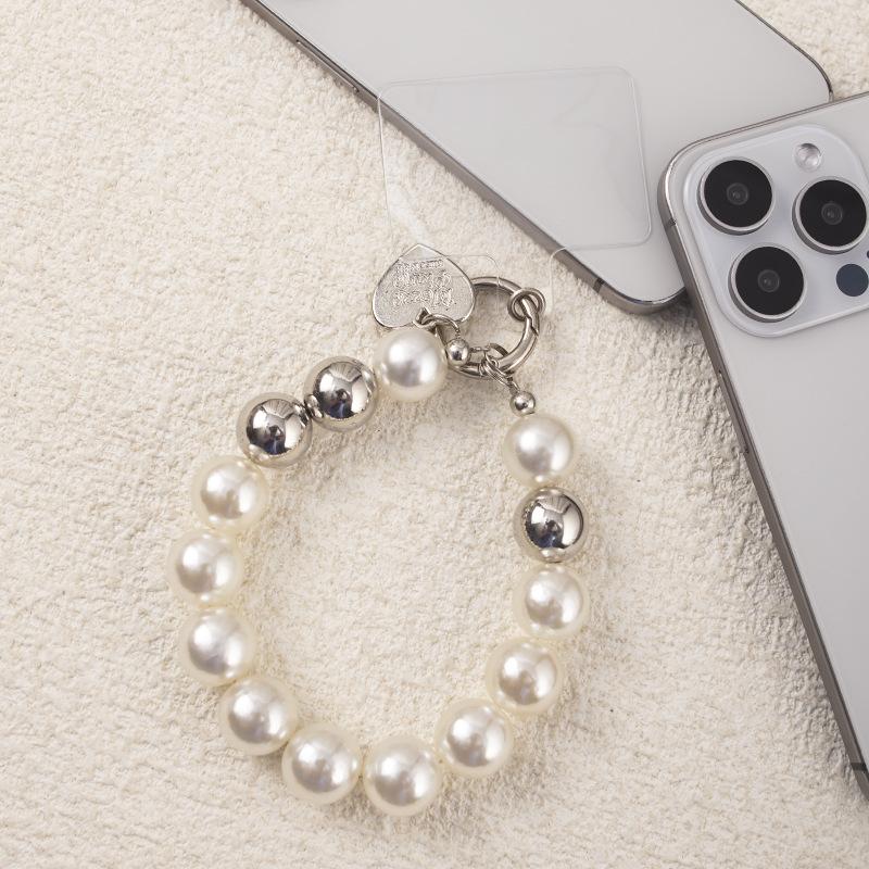 

New Universal Anti-lost Bow High-end Mobile Phone Chain Bag Lanyard High-end Beaded Mobile Phone Lanyard Round Buckle Short