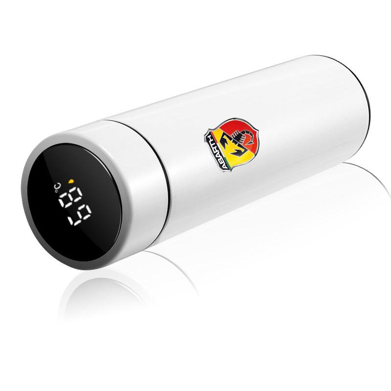 500ml Edelstahl Auto Emblem Intelligente Temperatur Tasse Kaffeetasse für Fiat Abbas 500 Punto 124 125 500 Bravo Stilo Panda Abarth Tipo Viaggio