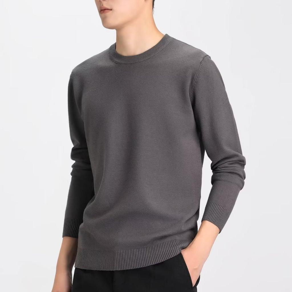 Men's Warm Knit Slim Fit Round Neck Pullover Sweater