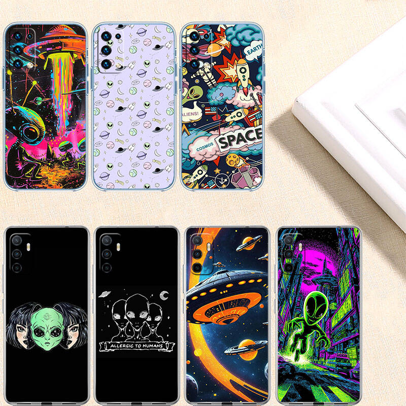 MH140 Space Alien UFO Phone Case for Motorola Edge 20 30 S30 40 50 Fusion Lite Plus Pro Neo Ultra One Power Action Macro Hyper Vision Zoom