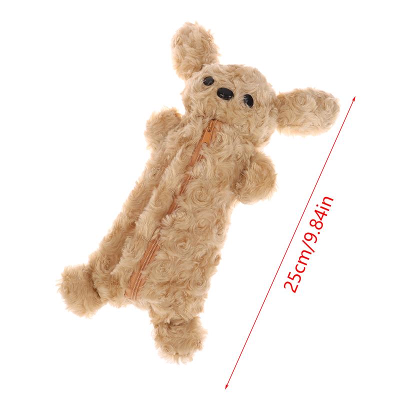 Lovely Bear Plush Pencil Bag Large Capacity Pencil Case School Supplies Stationery Storage Bags Cute Travel Cosmetic Bag