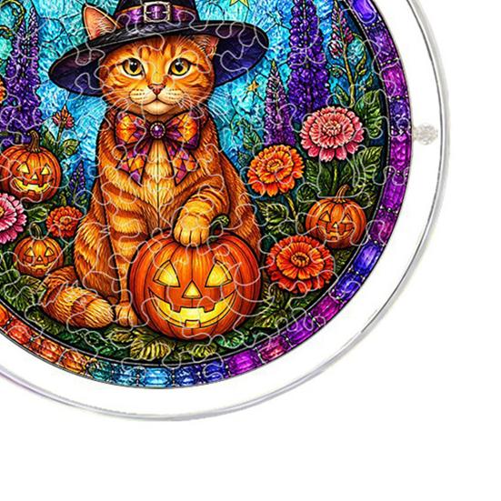 DYS Halloween Acrylic Puzzle Suncatcher, 7.87 Inch Sun Catcher Window Hanging Ornament, Ideal for Gifting and Home Decor